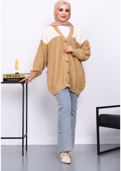 Vizon V Yaka Düğmeli Triko Hırka fiyatları