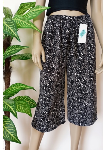 Kadın Baskılı Penye Kumaş Yumuşak Pamuklu Bermuda Alt