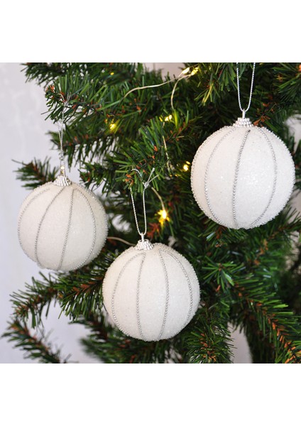 8 cm Lüks Ağaç Süsleri 3lü -Beyaz- fiyatları