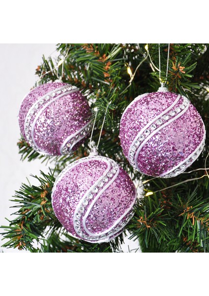 8 cm Yılbaşı Ağaç Süsleme Topu 3lü Pvc Kutu