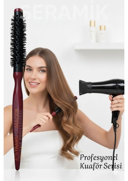 Profesyonel Kuaför 25 mm Ceramic Ionic Nano Fön Fırçası – 26 cm Uzunluk, Profesyonel Kuaför Serisi 722326