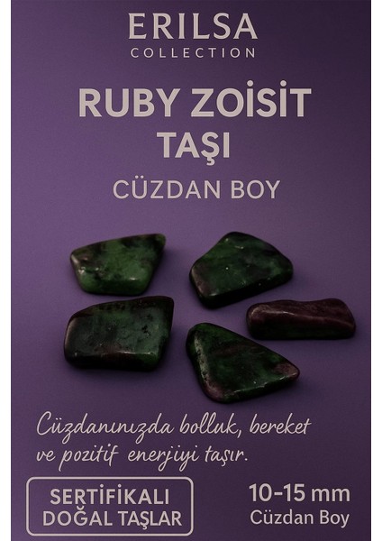 Sertifikalı Ruby Yakutlu Zoisit Taşı Kütle 10-15 mm – Bereket Tutku ve Denge Taşı fiyatları