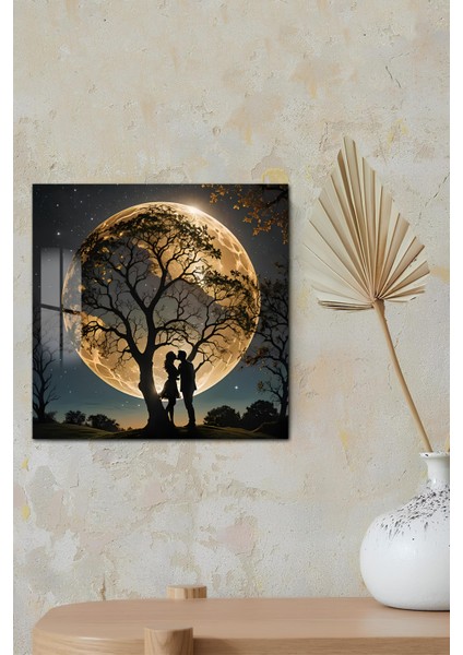 3D Görünümlü Temperli Cam Tablo – Ay ve Aşk Silüeti Romantik Tasarım Uv Baskı 33X33 CM-CTK036 fırsatları