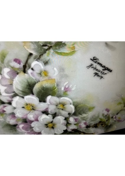 Limoges Rehausse Main El Boyama Sunumluk Şekerlik Kase - 15,5 cm 13,5 cm x 3 cm