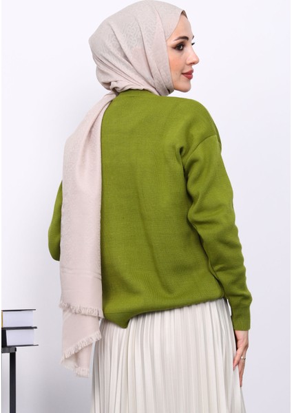 Yağ Yeşili Nakışlı Düğmeli Triko Hırka fırsatları