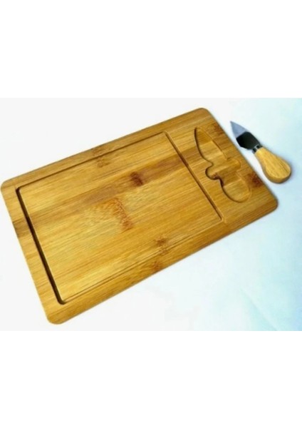 Bıçaklı Ahşap Peynir Kesme ve Sunum Tahtası