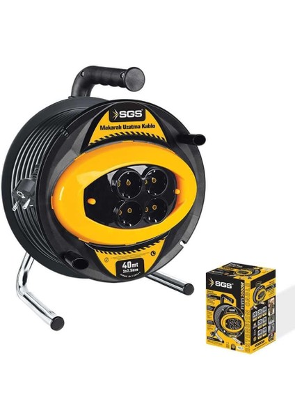 Sgs 2135 40 Metre Makaralı Uzatma Kablosu 3x2,5 Kablo