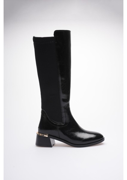 Kadın Deri Çizme Streç Fermuarlı Gold Topuk Detaylı Strelune fiyatları