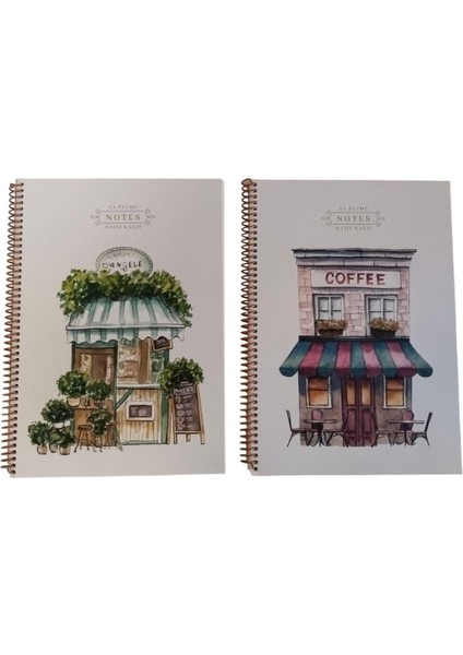 Keskin A4 80 Yaprak Karton Kapaklı Spiralli Kareli Defter (La Plume)