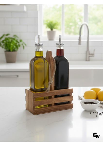 Ahşap Doğal 2li Set Yağdanlık ve Sosluk Takımı(Set)(Kiraz)