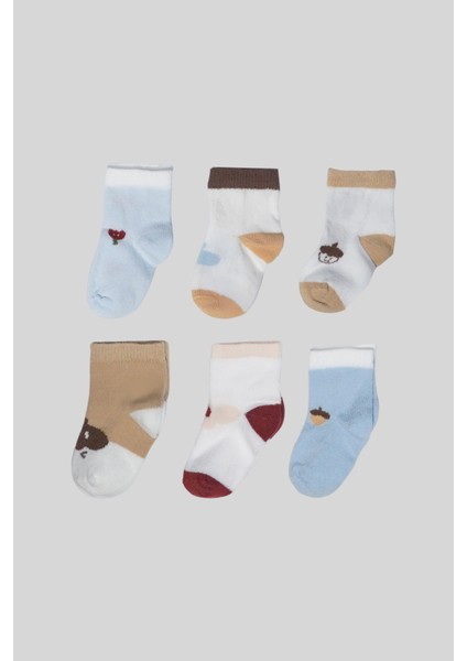 6 Çift Newborn Anti-Bakteriyal Yeni Doğan ve Bebek Çorabı 0-6 Ay