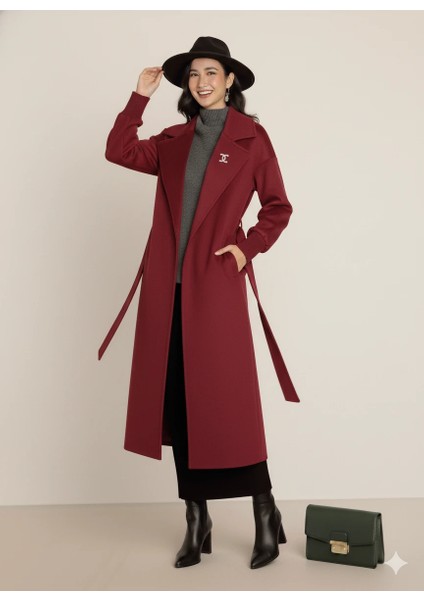 Kadın Siyah Kaşe Uzun Kaban Maksi Boy Palto Geniş Yakalı Düz ​​kesim Kışlık fiyatları