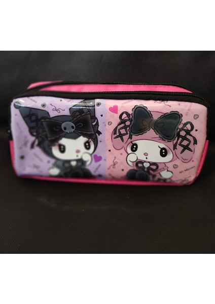 Çocuk Kalem Kutusu Kuromi Figürlü Iki Bölmeli Pembe Lila KRM3329 fiyatları