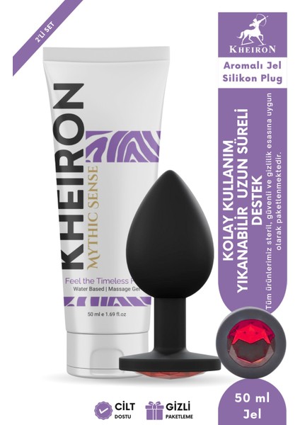 2’li Set 50 ml Aromalı Kayganlaştırıcı Masaj Jeli + Yıkanabilir Silikon Plug