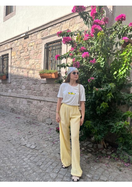 Sarı Bürümcük Pantalon