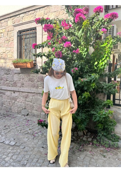 Sarı Bürümcük Pantalon modelleri