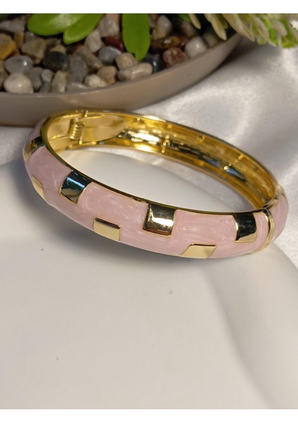 Pembe Mineli Şık Vip Bileklik