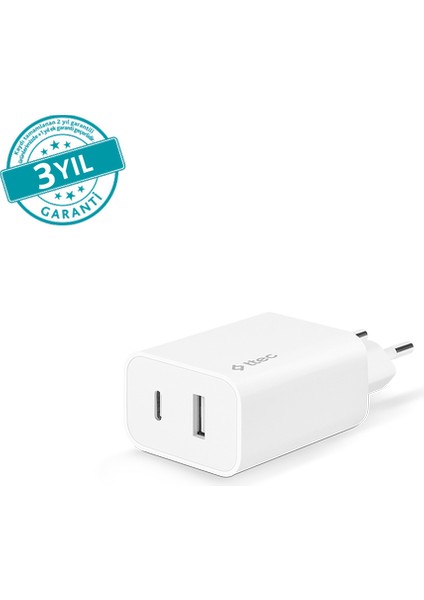 Smartcharger Duo Usb-C+Usb-A 2.4A Şarj Adaptörü