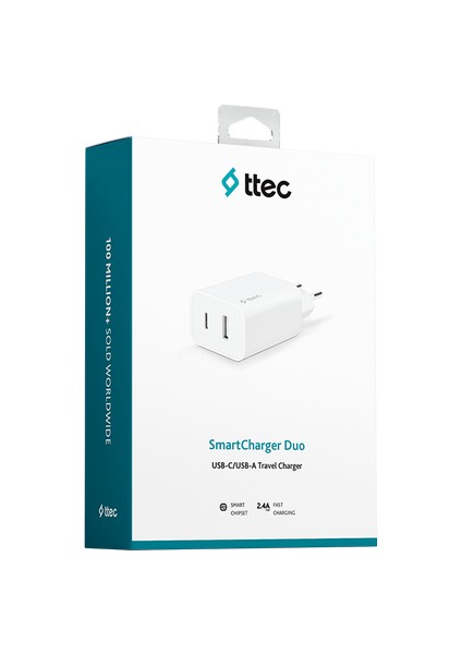 Smartcharger Duo Usb-C+Usb-A 2.4A Şarj Adaptörü indirimleri