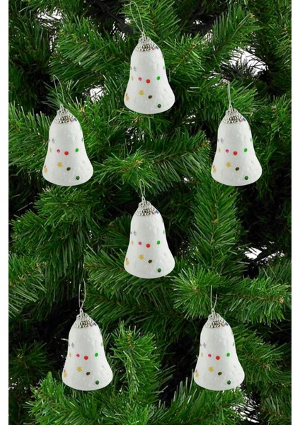 6 Adet Çan Yılbaşı Ağaç Süsü 6 cm