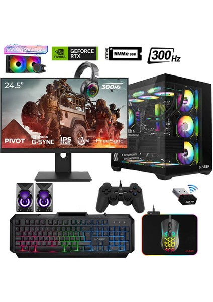 Assassin X55 Ryzen 7 5700X 32GB Ram 1tb M.2 Nvme SSD 8gb RTX5060 24.5" 300Hz Sıvı Soğutmalı Oyuncu Bilgisayarı