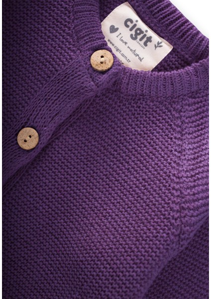 Links Triko Hırka 1-8 Yaş Mor modelleri