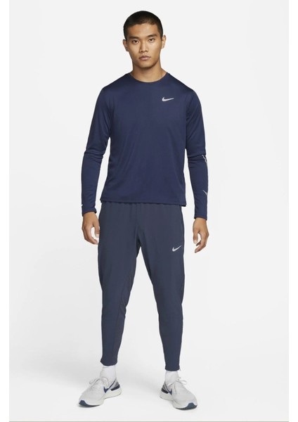 Dri-Fıt Miler Run Division Men's Flash Long-Sleeve Running DQ6493-410 Top - Midnight Navy Erkek Uzun Kollu Tişört