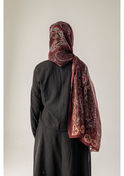 Nar Etnik Desen Kehribar Şal modelleri