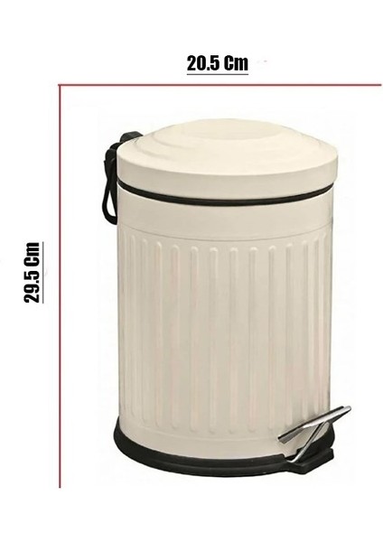 Vintage 5 Lt Yavaş Kapanır Kapaklı Ofis Mutfak Banyo Balkon Çöp Kovası Krem fiyatları