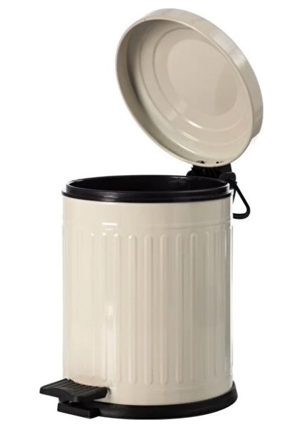 Vintage 5 Lt Yavaş Kapanır Kapaklı Ofis Mutfak Banyo Balkon Çöp Kovası Krem modelleri