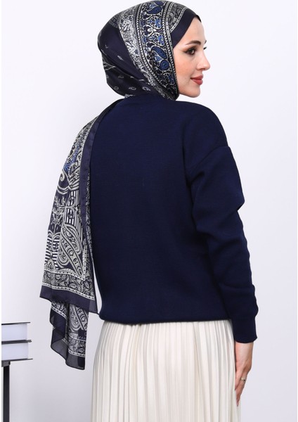 Lacivert Nakışlı Düğmeli Triko Hırka fırsatları