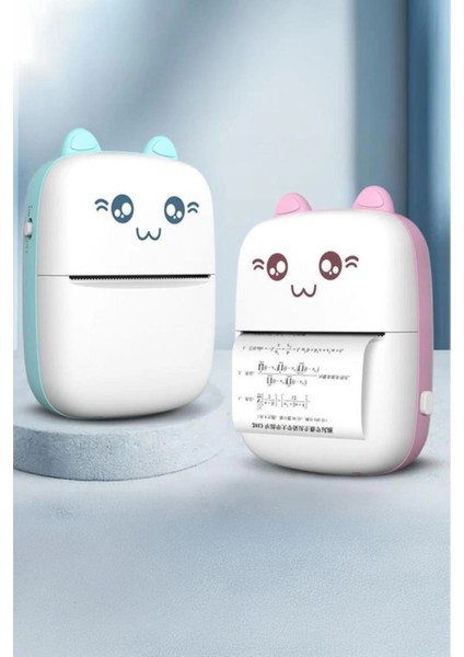 C9 Pembe Mini Yazıcı Taşınabilir Termal Yazıcı Kablosuz Bağlantı Ap Kontrol Cep Yazıcısı ( Lisinya )