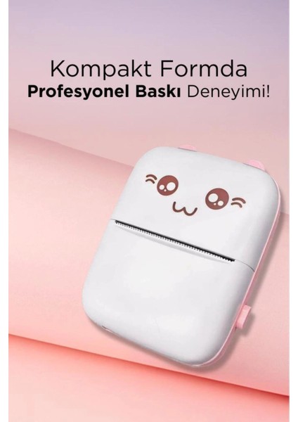 C9 Pembe Mini Yazıcı Taşınabilir Termal Yazıcı Kablosuz Bağlantı Ap Kontrol Cep Yazıcısı ( Lisinya ) fırsatları