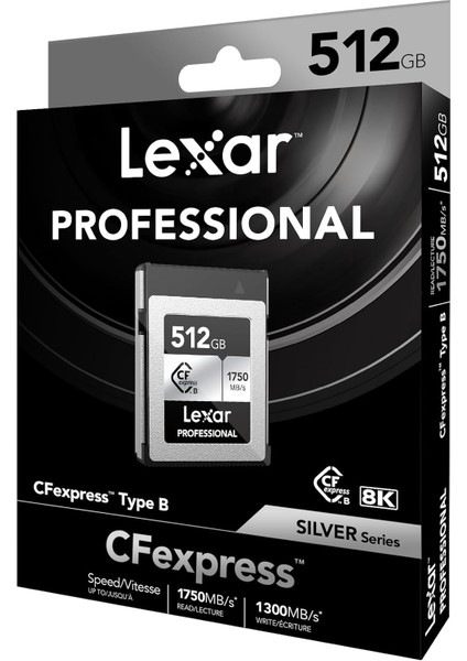 Profesyonel Cfexpress Tip-B 512 GB Gümüş Maksimum Okuma 1750 Mb/s Maksimum Yazma 1.300 Mb/s Ja fiyatları