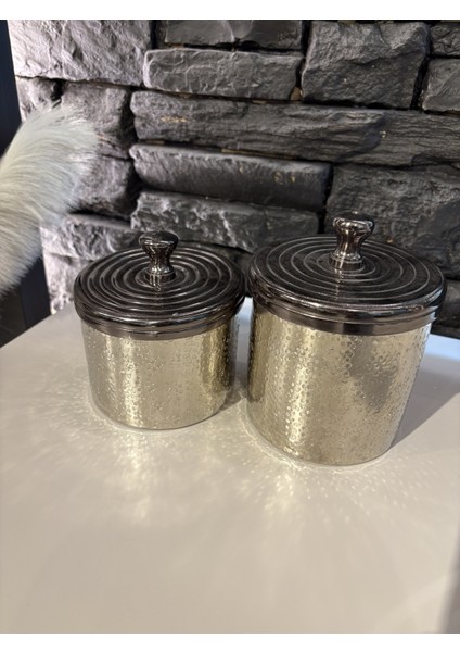 Şıklık ve Düzen Bir Arada: Modern Dokulu Metal Saklama Kutusu Seti (2'li) fiyatları