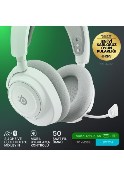 Arctis Nova 7x Gen2 Kablosuz Beyaz Gaming Kulaklık indirimleri