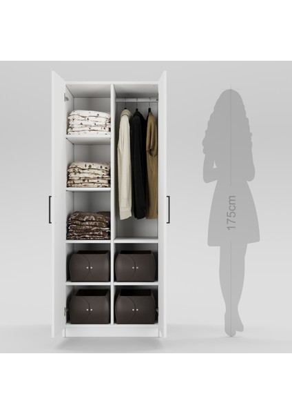2 Kapaklı Elbise Dolabı 180X70X55CM 11102501