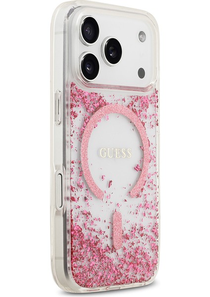 iPhone 17 Pro Uyumlu Kılıf Guess Lisanslı M-Safe Şarj Özellikli Transparan Resin Bottom Kapak Pembe fırsatları