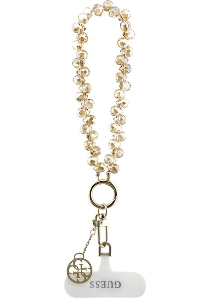 Orjinal Lisanslı 4g Metal Logolu Kristal Taşlı Telefon Bilek Askı Zinciri Gold