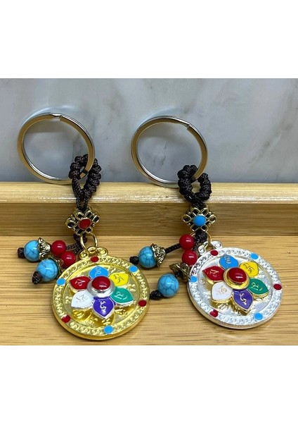 Metal Lotus Tılsımlı Şans Anahtarlık ALK4460 ( Lisinya )