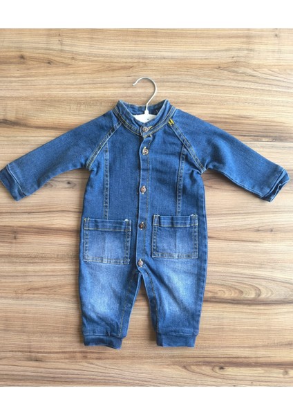 Erkek Bebek/çocuk Uzun Kollu Kot (Denim) Bebek Tulumu