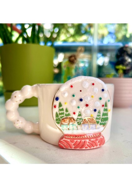 El Yapımı Seramik Gerçek 24K Altın Dekorlu Kar Küresi Kupa fırsatları