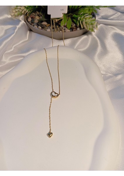 14 K Kaplama Detaylı Dekolte Çelik Kolye fiyatları