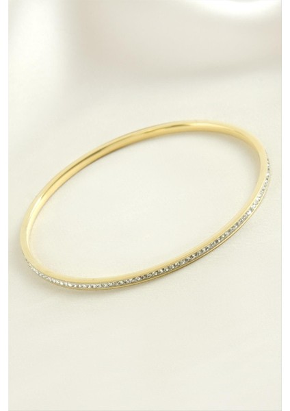 Taşlı Lüks Çelik Bilezik