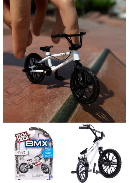 Tech Deck Bmx Bisikleti Cult Beyaz Gerçek Metal Çerçeve Parmak Bisiklet Oyuncak Model 12