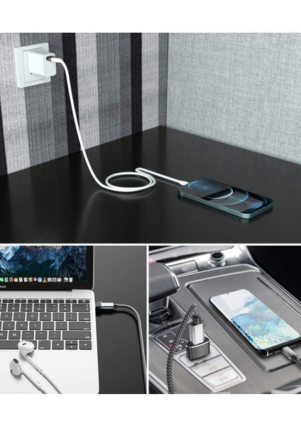 USB A To Type C Dönüştürücü Adaptör Yeni Nesil Şarj Kablo Çevirici Siyah 2 Adet