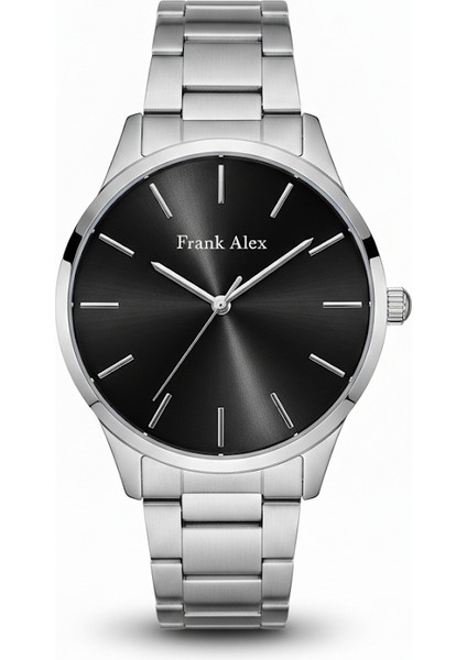 Erkek Kol Saati Gümüş Renk, Siyah Kadran - Şık Metal Kordon, 2 Yıl Garantili