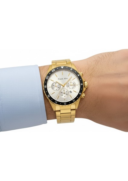 Erkek Kol Saati Altın ve Siyah Renk, Gümüş Kadran - Şık Metal Kordon, 2 Yıl Garantili modelleri