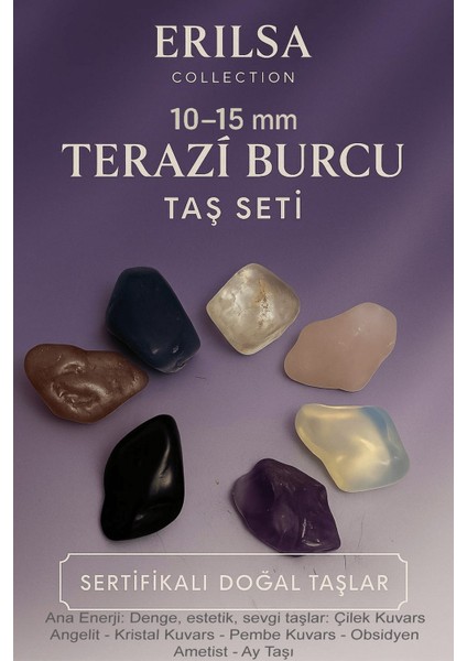 Sertifikalı Terazi Burcu Doğal Taş Kütle Seti 10-15 mm - Denge Estetik ve Sevgi Enerjisi