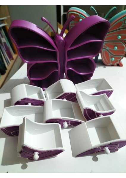 🦋 Kelebek Şeklinde 8 Çekmeceli Takı ve Mücevher Kutusu fırsatları